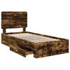 vidaXL Estructura de cama con cabecera Roble ahumado 75 x 190 cm
