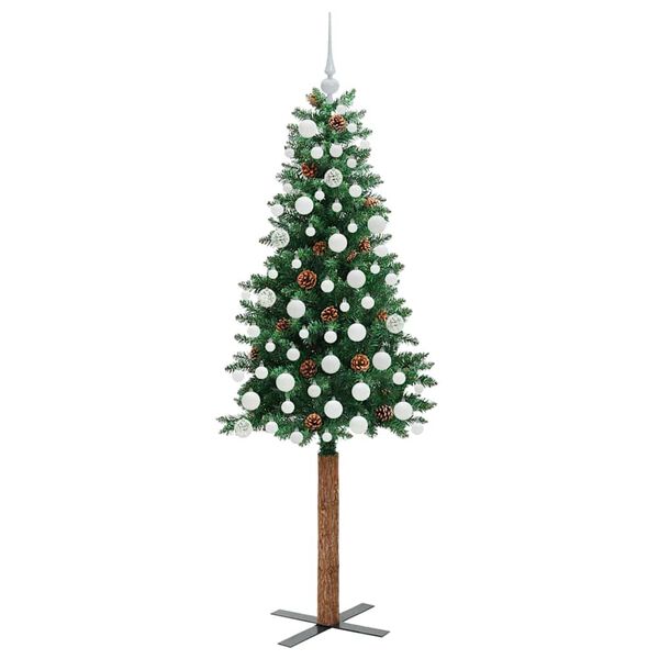 vidaXL &Aacute;rbol de Navidad Delgado con 300 LED con soporte Verde 180 cm