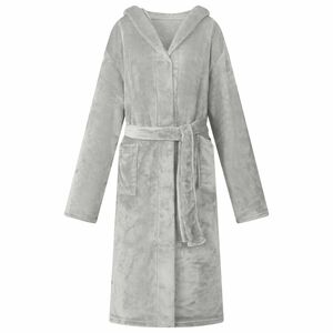 vidaXL Bata con Capucha Gris S Franela