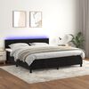 vidaXL Cama box spring colch&oacute;n y LED terciopelo negro 160x200 cm