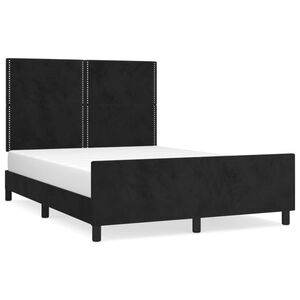 vidaXL Estructura de cama sin colch&oacute;n terciopelo negro 140x190 cm