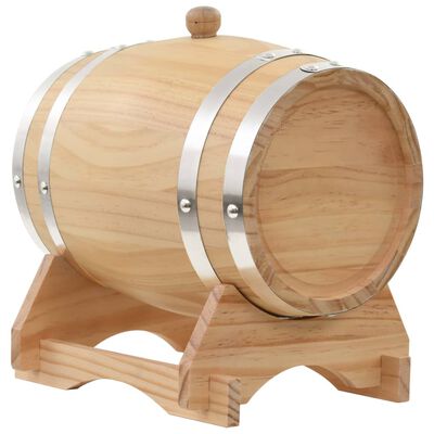 vidaXL Barril de vino con grifo madera de pino maciza 6 L
