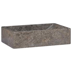 vidaXL Lavabo de m&aacute;rmol gris con brillo 45x30x12 cm