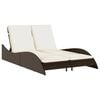 vidaXL Tumbona con cojines rat&aacute;n sint&eacute;tico marr&oacute;n 114x205x73 cm