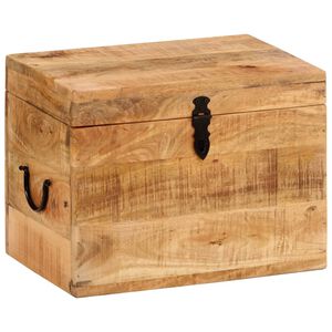 vidaXL Caja de almacenaje madera maciza de mango 39x28x31 cm
