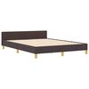 vidaXL Estructura de cama con cabecera Marr&oacute;n oscuro 140 x 200 cm tela