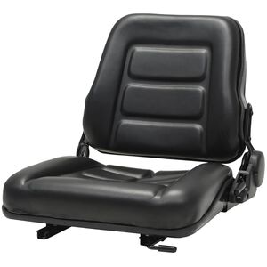 vidaXL Asiento de m&aacute;quina elevadora y tractor respaldo ajustable negro
