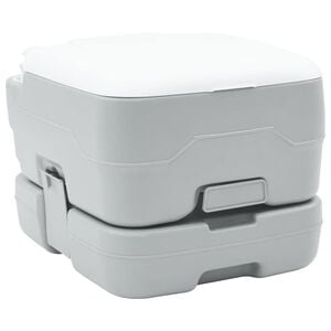vidaXL Inodoro de Camping Manual Gris y blanco 41,5 x 36,5 x 30 cm