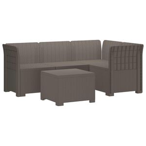vidaXL Sof&aacute; de Jard&iacute;n para 4 Personas con Dise&ntilde;o de Rattan PP