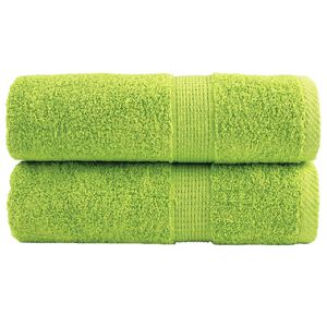 vidaXL Toallas de mano premium SOLUND 2 unidades verde manzana 30x30 cm 600 g/m&sup2;