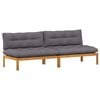 vidaXL Unidad Sof&aacute; Medio 2 uds. Gris Natural y Oscuro Madera de acacia