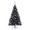 vidaXL &Aacute;rbol de Navidad Artificial Preiluminado Negro 180 cm PVC