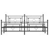 vidaXL Estructura cama sin colchón con estribo metal negro 200x200 cm