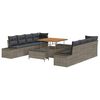 vidaXL Conjunto de sof&aacute;s de jard&iacute;n 11 uds. Gris rat&aacute;n sint&eacute;tico