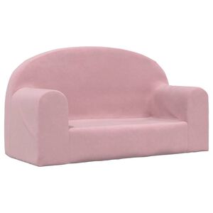vidaXL Sof&aacute; para ni&ntilde;os de 2 plazas felpa suave rosa