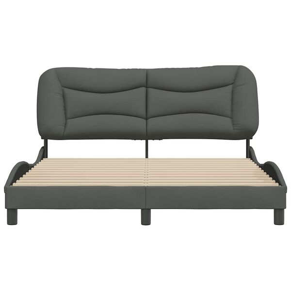vidaXL Estructura de cama sin colch&oacute;n Hvar de tela gris oscuro 160x200 cm