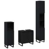 vidaXL Juego de muebles de ba&ntilde;o 3 uds. Roble Negro 30 x 30 x 190 cm
