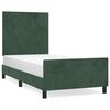 vidaXL Estructura de cama sin colch&oacute;n terciopelo verde oscuro 90x200cm