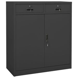 vidaXL Armario de oficina de acero gris antracita 90x40x102 cm