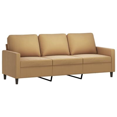vidaXL Juego de sofás con cojines 3 piezas terciopelo marrón