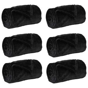 vidaXL Mantitas de Sof&aacute; 6 uds. Negro 150 x 200 cm 4.68 kg Lana