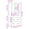 vidaXL Aparador alto madera contrachapada color roble 69,5x34x180 cm
