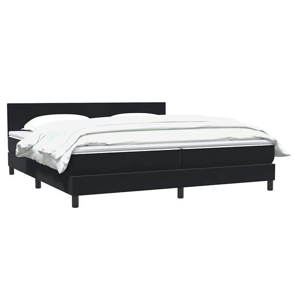 vidaXL Cama box spring con colch&oacute;n terciopelo negro 180x210 cm