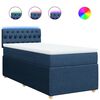 vidaXL Cama box spring con colchón tela azul 90x190 cm