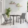vidaXL Conjunto de Comedor de Jard&iacute;n 3 pcs Gris y Negro