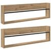 vidaXL Estante de revistas 2 uds. Roble artisan 100 x 12 x 30 cm