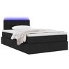 vidaXL Cama con almacenamiento y LED con LED Negro 120 x 200 cm tela