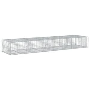 vidaXL Cesta de gaviones con cubierta hierro galvanizado 400x100x50 cm