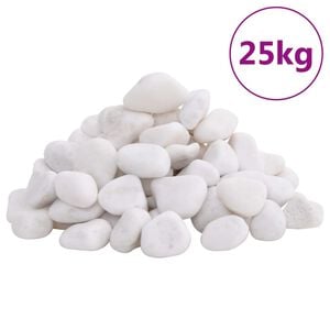vidaXL Guijarros pulidos blancos 25 kg 2-5 cm