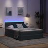 vidaXL Cama con almacenamiento y LED con LED Gris oscuro 140 x 200 cm