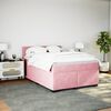 vidaXL Cama box spring con colch&oacute;n terciopelo rosa 140x200 cm
