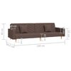 vidaXL Sof&aacute; cama de 2 plazas con dos almohadas tela gris taupe