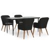 vidaXL Juego de comedor de jard&iacute;n 5 piezas con cojines negro