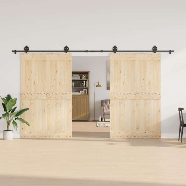 vidaXL Kit de herrajes para puertas correderas acero negro 400 cm