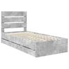 vidaXL Estructura de cama Gris Concreto 75 x 190 cm Madera Ingenieril
