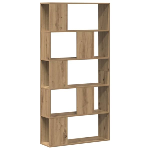 vidaXL Librer&iacute;a de 5 niveles madera roble artesanal 80,5x23,5x162,5 cm