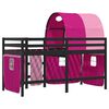 vidaXL Cama alta para ni&ntilde;os con t&uacute;nel madera pino rosa 80x200 cm