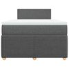 vidaXL Cama box spring con colch&oacute;n tela gris oscuro 120x200 cm