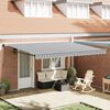 vidaXL Toldo retr&aacute;ctil aluminio y tela gris antracita y blanco 4,5x3 m