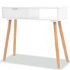 vidaXL Mesa consola de madera maciza de pino blanca 80x30x72 cm