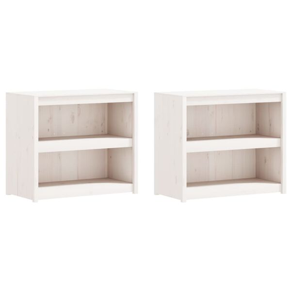 vidaXL Muebles de cocina de exterior 2 pzas madera maciza pino blanco