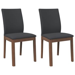 vidaXL Sillas de comedor con cojines 2 uds madera maciza marr&oacute;n caucho
