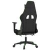 vidaXL Silla gaming con reposapi&eacute;s cuero sint&eacute;tico negro verde