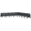 vidaXL Conjunto de sof&aacute;s de jard&iacute;n 9 uds. Negro Acero