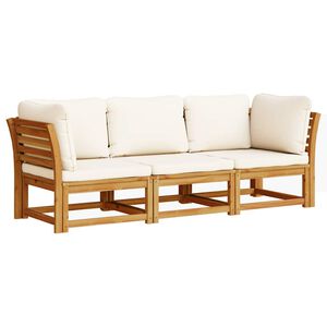 vidaXL Set de muebles para jard&iacute;n 3 piezas con cojines madera acacia