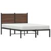 vidaXL Estructura de cama sin colch&oacute;n metal marr&oacute;n roble 120x190 cm